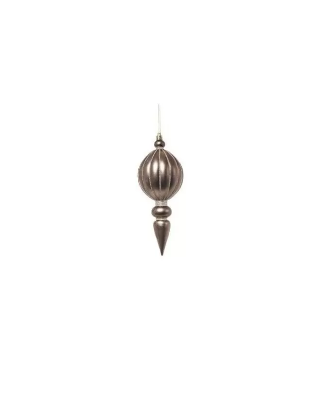 Pendente Di Vetro Tondo Con Punta 20Cm Grigio Per Albero Di Natale>ARPIMEX New