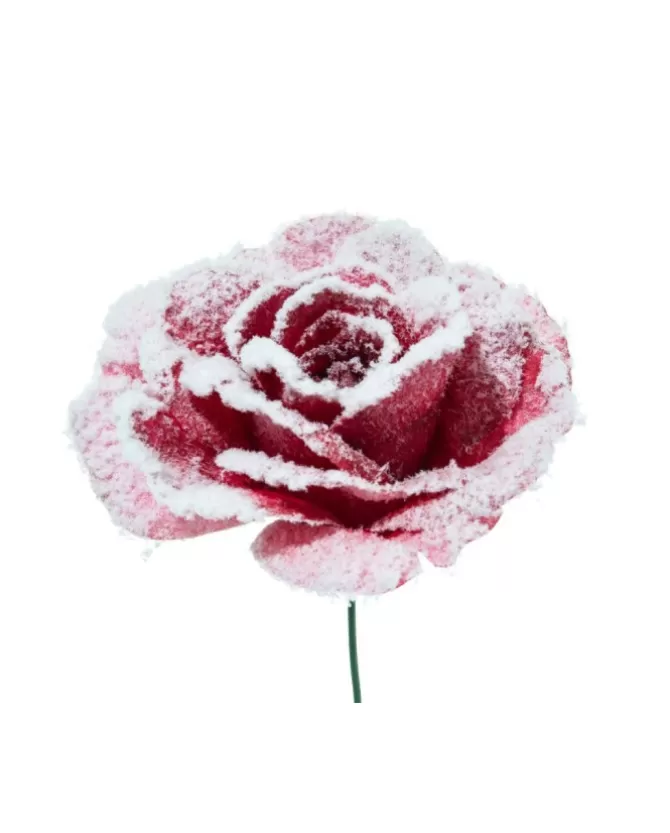 Pick Rosa Innevata 17Cm Burgundy Per Decorazioni Natalizie>ARPIMEX Sale