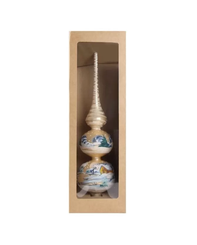 Puntale Di Vetro Decorato A Mano Champagne Per Albero Di Natale>* Online