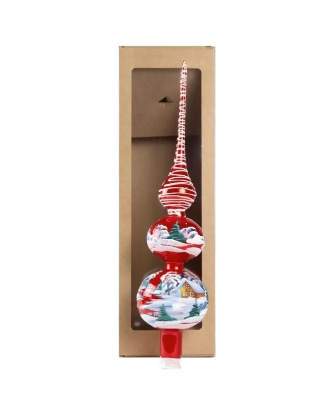 Puntale Di Vetro Decorato A Mano Per Albero Di Natale>* Clearance