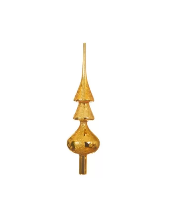 Puntale Per Albero In Vetro Color Oro Glitter Scintillante 34 Cm>KAEMING Best