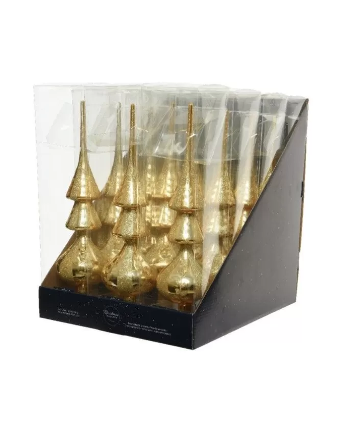 Puntale Per Albero In Vetro Color Oro Glitter Scintillante 34 Cm>KAEMING Best