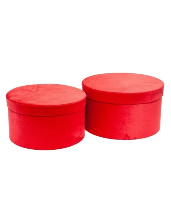 Set 2 Scatole Cilindriche Rosse O28,5X16Cm Per Regali E Decorazioni Di Natale>ARPIMEX Store