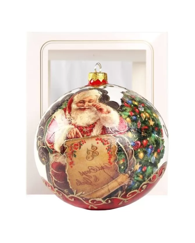 Sfera Di Vetro Decorata A Mano 150Mm Per Albero Di Natale>* New