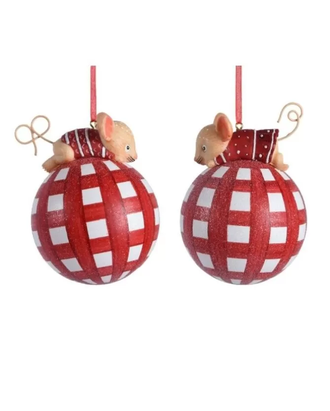 Sfera Pallina Di Vetro Con Glitter Tema Topino 8 Cm In 2 Varianti>KAEMING Cheap